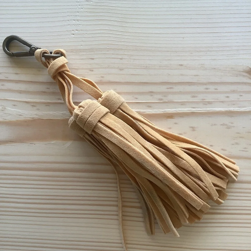 Leather Suede Bag Charm Tassels